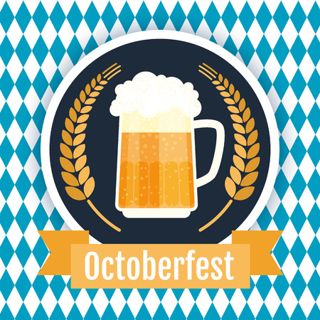 Oktoberfest beer festival  design. Flat vector illustration.のイラスト素材