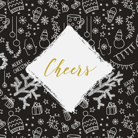 Modern New Year card or party design, vector illustrationのイラスト素材