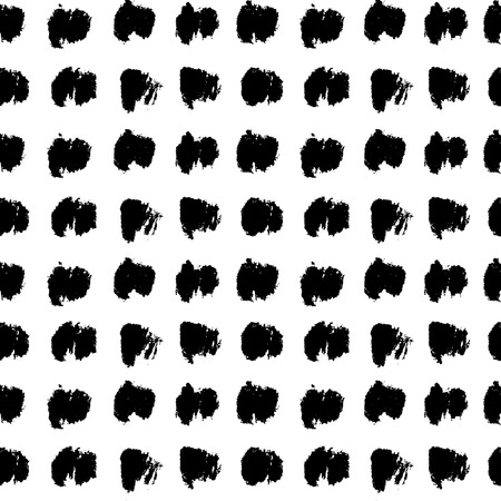 Seamless black and white vector free hand doodle stains texture, dry brush ink art.のイラスト素材