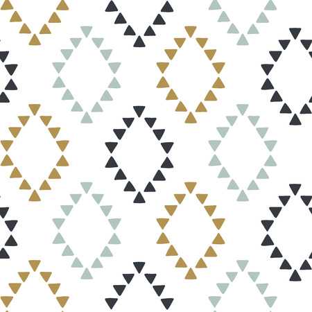 Seamless hand drawn geometric tribal pattern with rhombuses and triangles. Vector navajo design.の写真素材