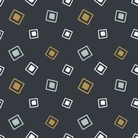 Seamless hand drawn geometric tribal pattern with random squares. Vector navajo design.のイラスト素材