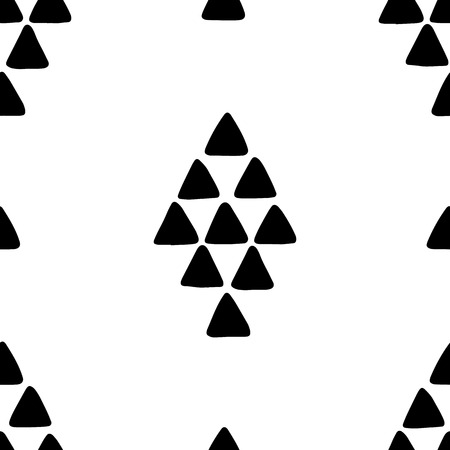 Seamless hand drawn geometric tribal pattern with rhombuses and triangles. Vector navajo design.のイラスト素材