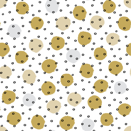 Two color textured polka dot background, seamless vector pattern.のイラスト素材