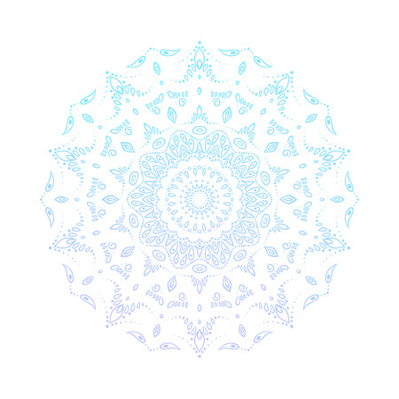Hand drawn abstract mandala design. Vector oriental round pattern. Coloring book element.のイラスト素材