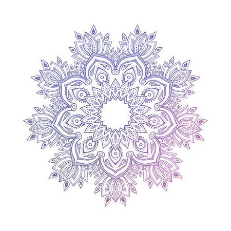 Hand drawn abstract mandala design. Vector oriental round pattern. Coloring book element.のイラスト素材