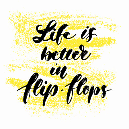 Hand drawn summer lettering. Motivational phrase about beach and sea vacation. Vector illustration.のイラスト素材