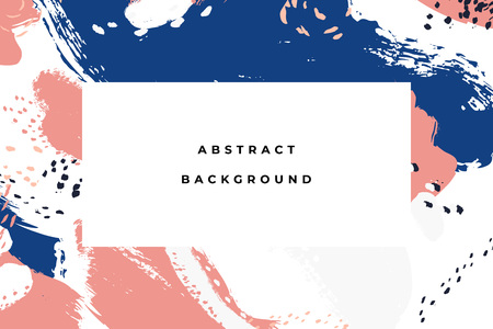 Colorful bright hand drawn abstract background with artistic brush strokes and paint stains. Vector design for card, banner or social media post.のイラスト素材
