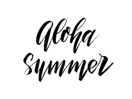 Vector hand drawn hawaiian inscription Aloha, Summer.のイラスト素材