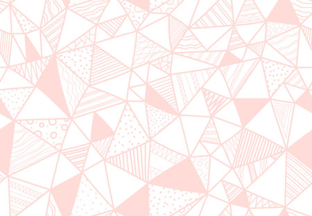 Hand drawn seamless doodle vector pattern with triangles and textures. Fabric illustration.