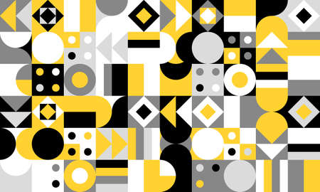 Simple geometric vector pattern. Bright color palette.のイラスト素材