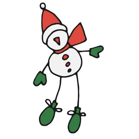 Doodle snowmanのイラスト素材