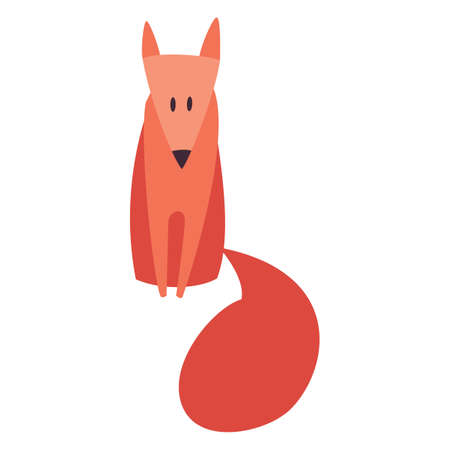 Flat cartoon red foxのイラスト素材