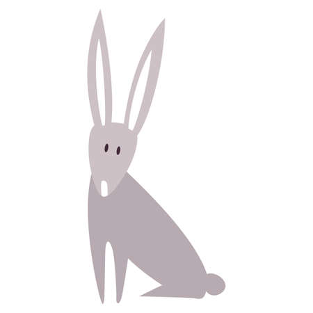 Flat cartoon hareのイラスト素材