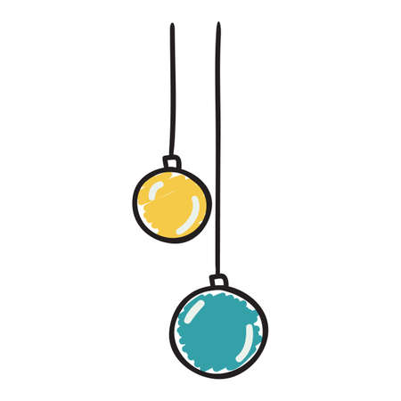 Hanging Christmas tree ball decoration.のイラスト素材