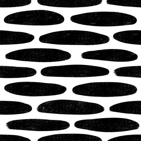 Irregular textured oval shapes seamless pattern.のイラスト素材