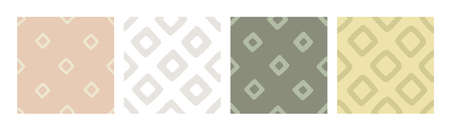 Set of irregular textured diamond seamless patterns.のイラスト素材