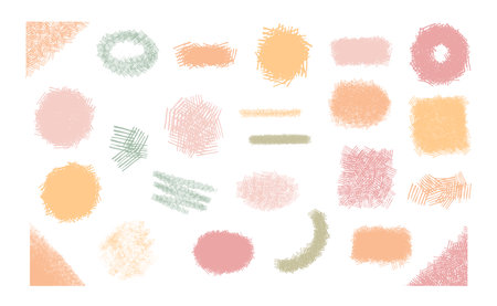 Set of hand drawn organic textured shapesのイラスト素材