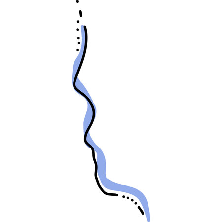 Abstract Fluid Line Art Featuring Striking Blue and Black Elements for Visual Impactのイラスト素材