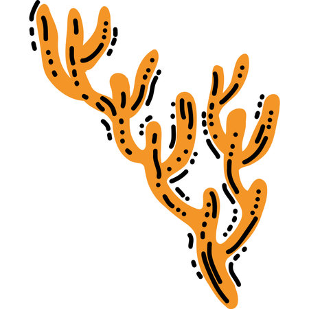 A Beautiful and Vibrant Illustration of Coral Branches in Bright Orange Hue for Artistic Appealのイラスト素材