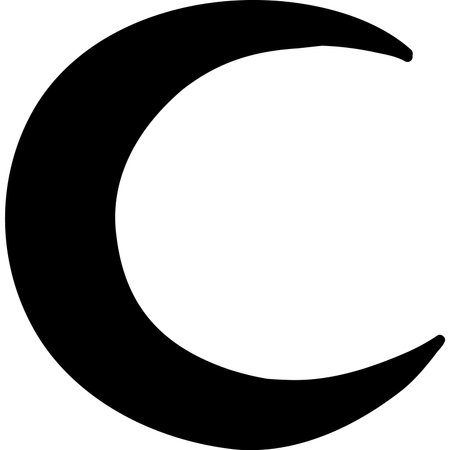 Moon Icon, Crescent Symbol, Night Sky Emblem, Lunar Graphic, Unique Astronomy Design And Representationのイラスト素材