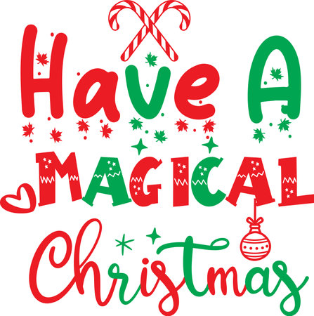 Have a Merry Christmas card with candy canes, stars and text.のイラスト素材