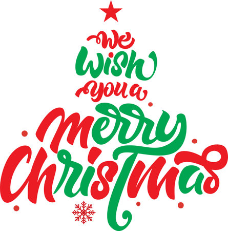 Merry Christmas and Happy New Year. Greeting card with calligraphy. Vector illustrationのイラスト素材