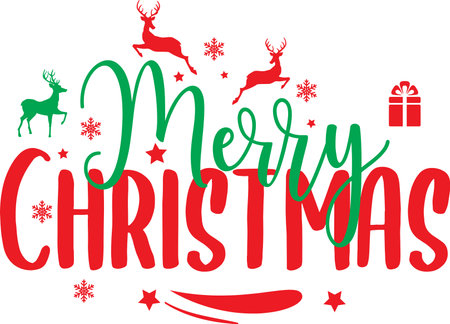 Merry Christmas and Happy New Year!  This design is perfect for your next design.のイラスト素材