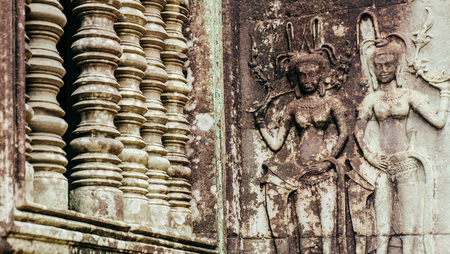 Apsara the angel of Cambodia. Angkor Wat, Siem Reap, Cambodia.の写真素材