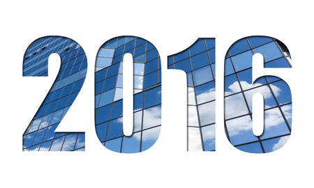 Number 2016 on white background for calendar, business annual report, book cover, flyer, posterの写真素材