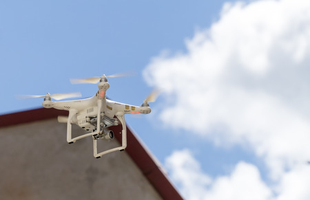 Drone flying for aerial photography or video shootingの写真素材