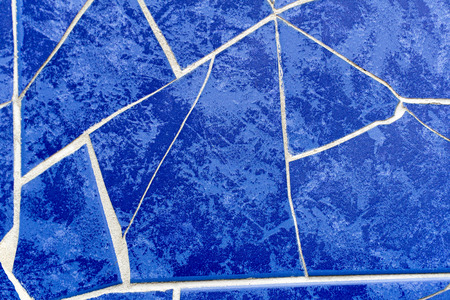 Abstract blue background, texture of mosaic. Detail of blue mosaic.の写真素材