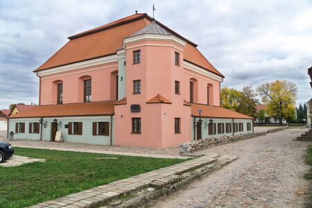 TYKOCIN, POLAND, OCTOBER 04, 2019: Great Synagogue in Tykocin / Tiktin after the  restoration. Second biggest synagogue in Poland established in 1642, now a museum.のeditorial素材