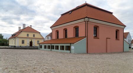 TYKOCIN, POLAND, OCTOBER 04, 2019: Great Synagogue and Talmudic house in Tykocin / Tiktin after the  restoration. Second biggest synagogue in Poland established in 1642.のeditorial素材