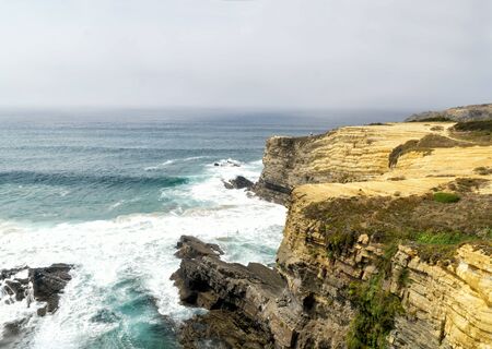 Rota Vincentina. Cliffs on Vicentine Coast near Zambujeira do Mar beach and  Alentejo Natural Park in Portugal.の写真素材