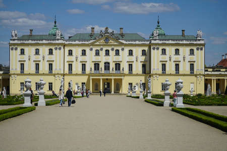 BIALYSTOK, POLAND, June 02, 2021: Branicki Palace in Bialystok, Poland. The palace complex with gardens, pavilions, sculptures, outbuildings built according to French models, was known in the 18th century as Versailles of Poland.のeditorial素材