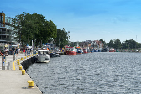 Fishing boats moored in the port of Mrzezyno, Western Pomerania, Poland, Europe. Fishery in the Baltic Sea.のeditorial素材