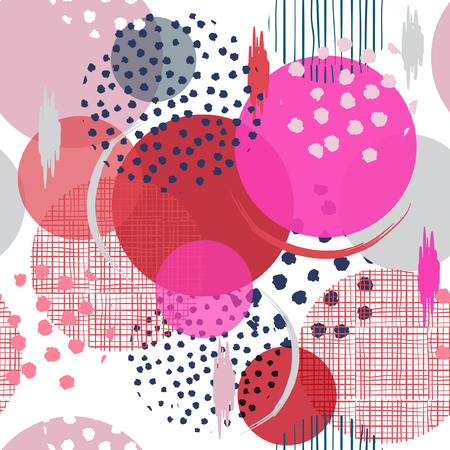 Summer sweet bright Seamless many pattern in big polka Dots.のイラスト素材