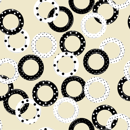 Trendy circle fill in with polka dots pattern seamless pattern vector in modern style for fashion,fabric and all printsのイラスト素材