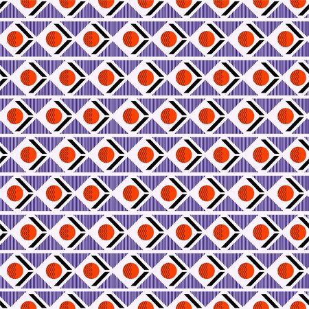 Geometric seamless pattern mix with circle triangle stripe in horizontal retro mood design for fashion,fabric,web,wallpaper,wrapping and all printsのイラスト素材