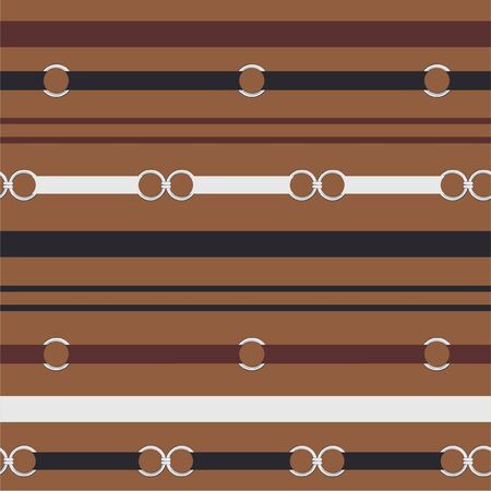 Seamless pattern silver metal belt horizontal stripe vintage mood in vector Trendy and unique design for fashion, fabric, web, wallpaper and all prints on stylish brown background colorのイラスト素材