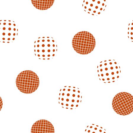 MODERN circle create from small red polka dots and check grid seamless pattern vector on white background random repeatのイラスト素材
