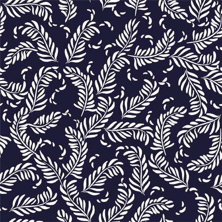 Hand drawn modern and classic seamless pattern vector EPS10. Design for gfashion,fabric,web,wallpaper,wrapping,cover,and all prints graphic type on navy blue background のイラスト素材