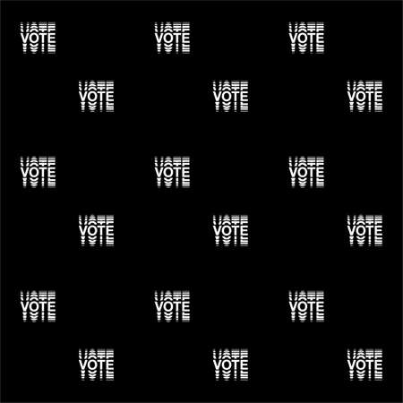 Seamless pattern Minimal black and white Vote text election day Usa debate of president voting 2020.のイラスト素材