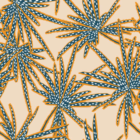 Stylish botanical plants and leaves Ikat African tribal inspired seamless pattern vector Illustration,Design for fashion , fabric, textile, wallpaper, cover, web , wrapping and all printsのイラスト素材
