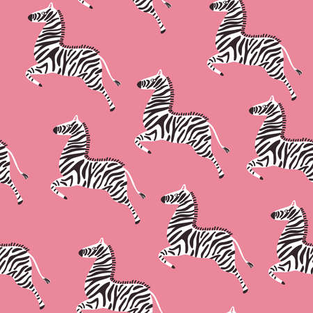 Cute Zebra Safari wild animal seamless pattern vector illustration EPS10 ,Design for fashion , fabric, textile, wallpaper, cover, web , wrapping and all printsのイラスト素材
