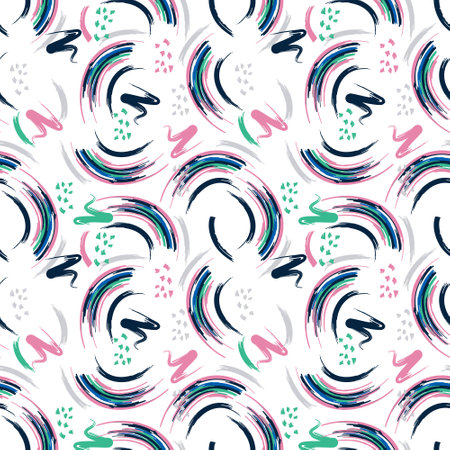 Seamless pattern with colorful pattern of abstract brushes stroke Design for fashion , fabric, textile, wallpaper, cover, web , wrapping and all printsのイラスト素材