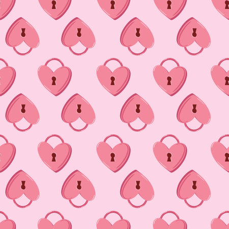 Valentine Heart , Love , Romantic sign Seamless pattern illustration Vector ,Design for Valentine's Day ,fashion , fabric, textile, wallpaper, cover , wrapping and all printsのイラスト素材