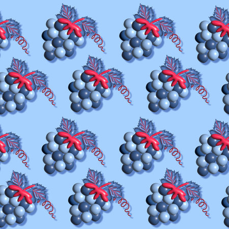 Seamless pattern grapes Fruits background. 3d illustration ,Design for fashion , fabric, textile,...