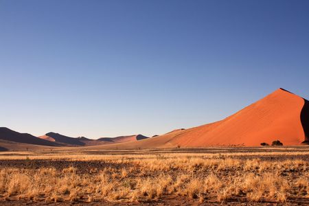 red dunes of sossusvlei; Landscape in Namibia; photographed in October 2009の写真素材