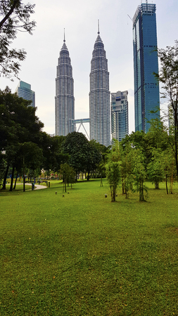 Petronas Towers Kuala Lumpur, Skyscraper, Malaysia; Photographed in October 2017のeditorial素材